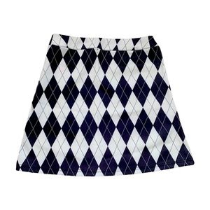 Golf print plaid mini skirt